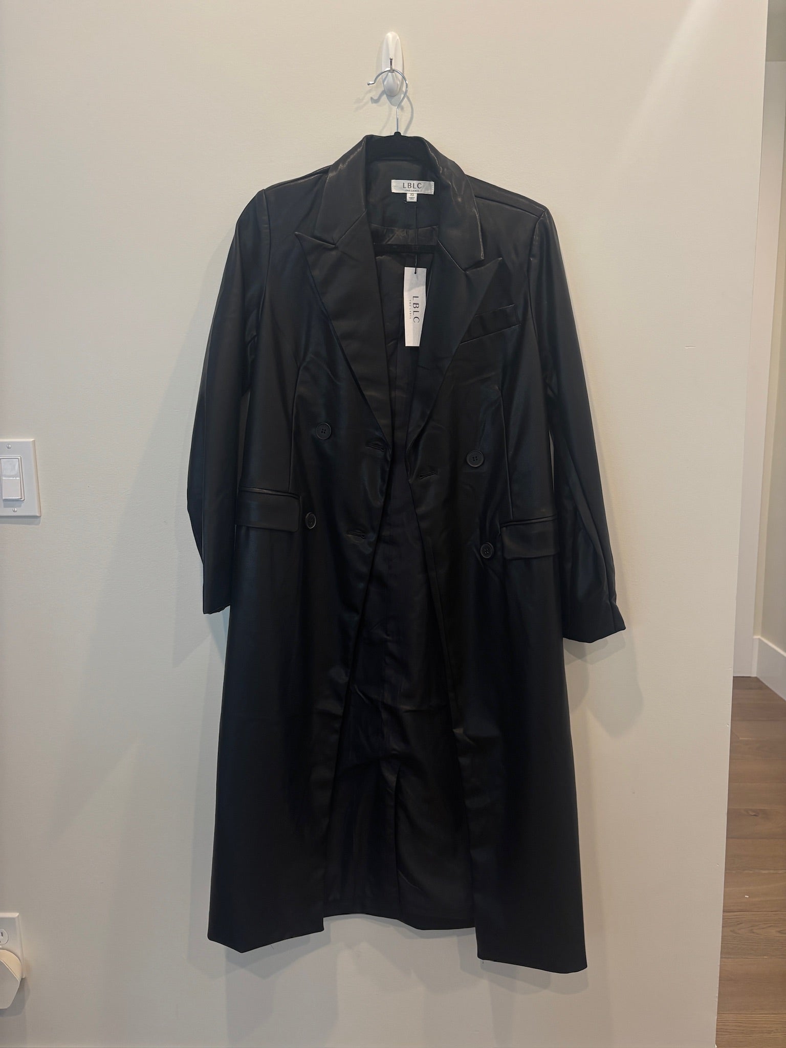 Long Faux Leather Coat