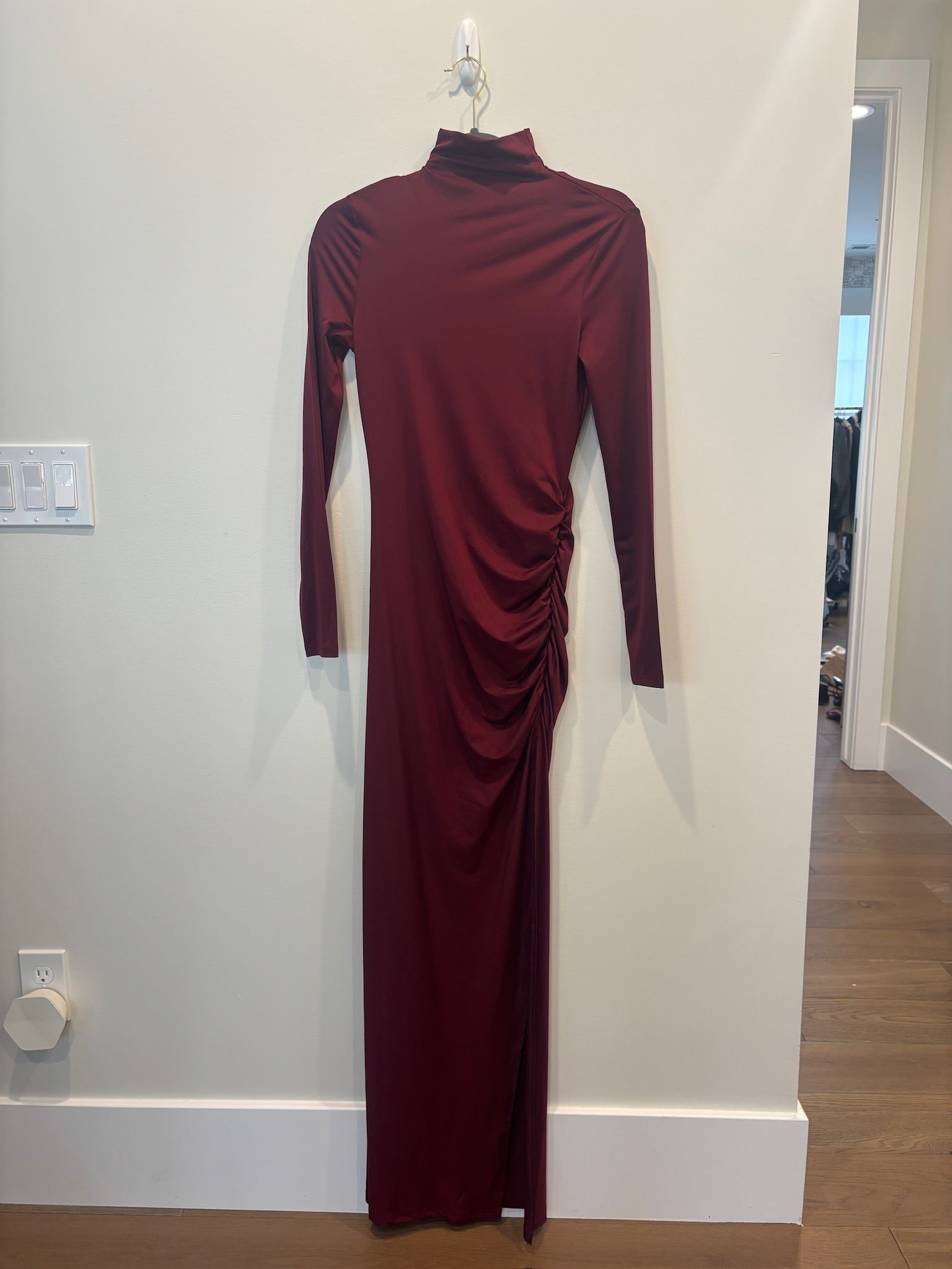Burgundy Long Sleeve Maxi Dress