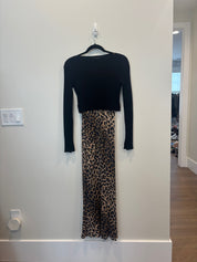 Leopard Dress w Black Sweater