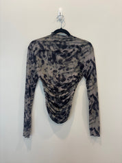 Long Sleeve Mesh Top and Skirt Set