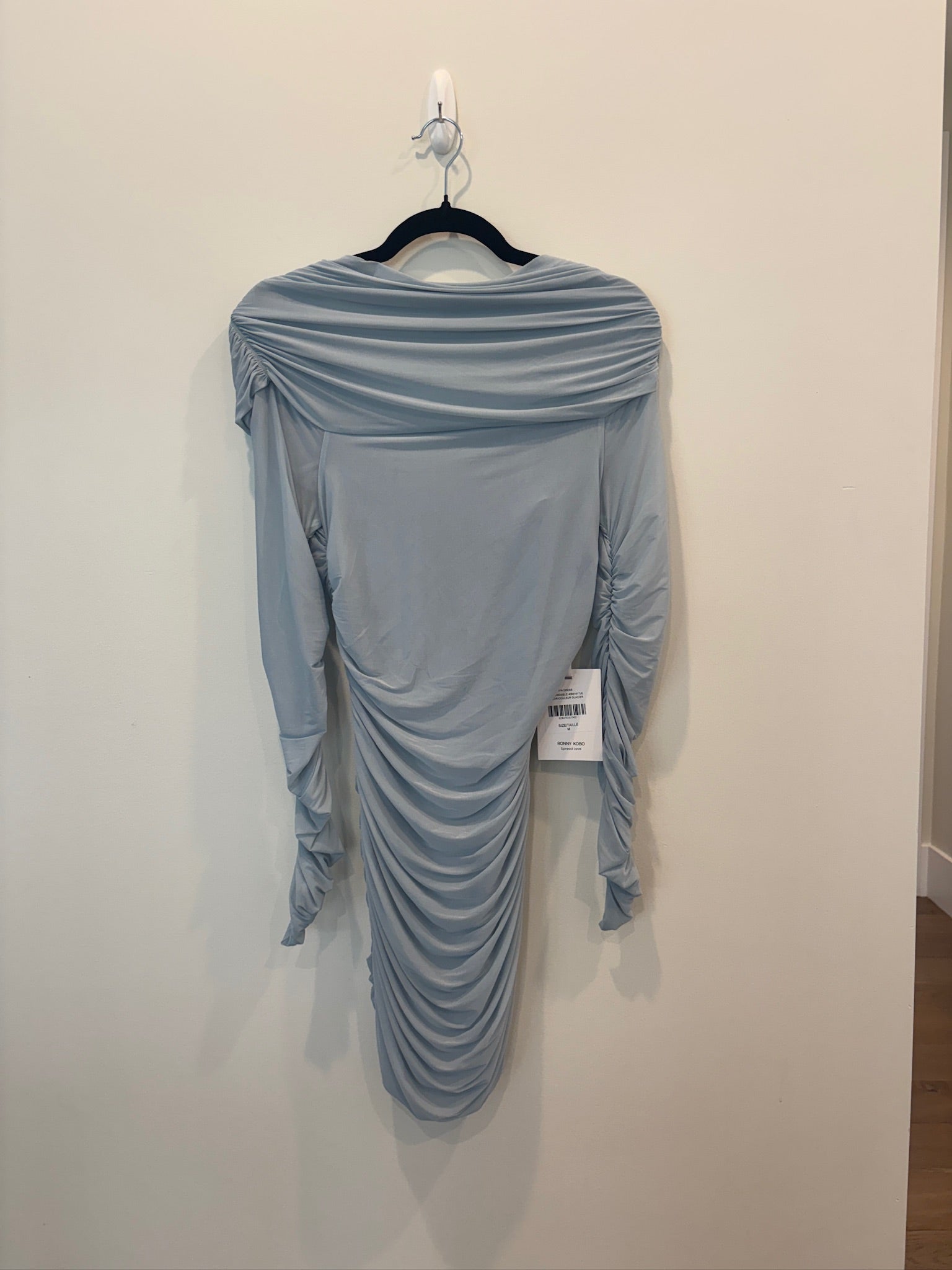 Blue Long Sleeve Mini Dress