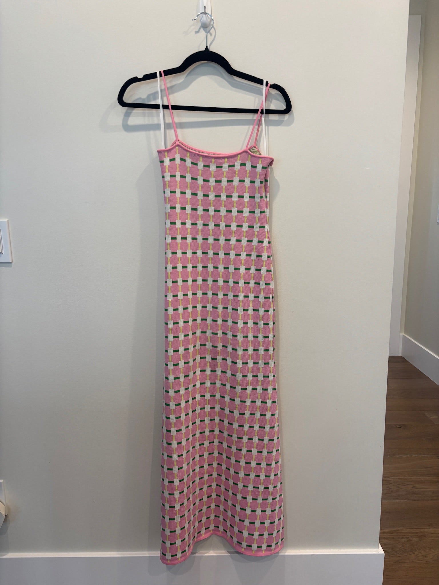 Checker Knit Midi Dress