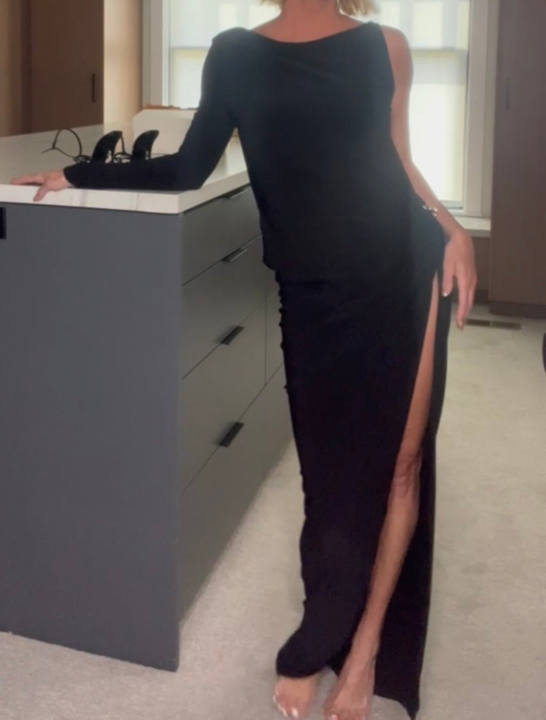 Black Backless Jewel Dress