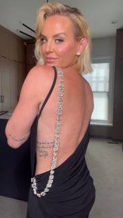 Black Backless Jewel Dress