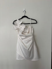 White One Shoulder Floral Mini Dress