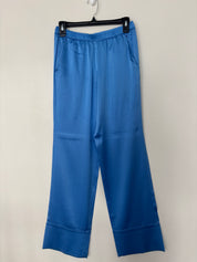 Blue Satin Top and Pants Set