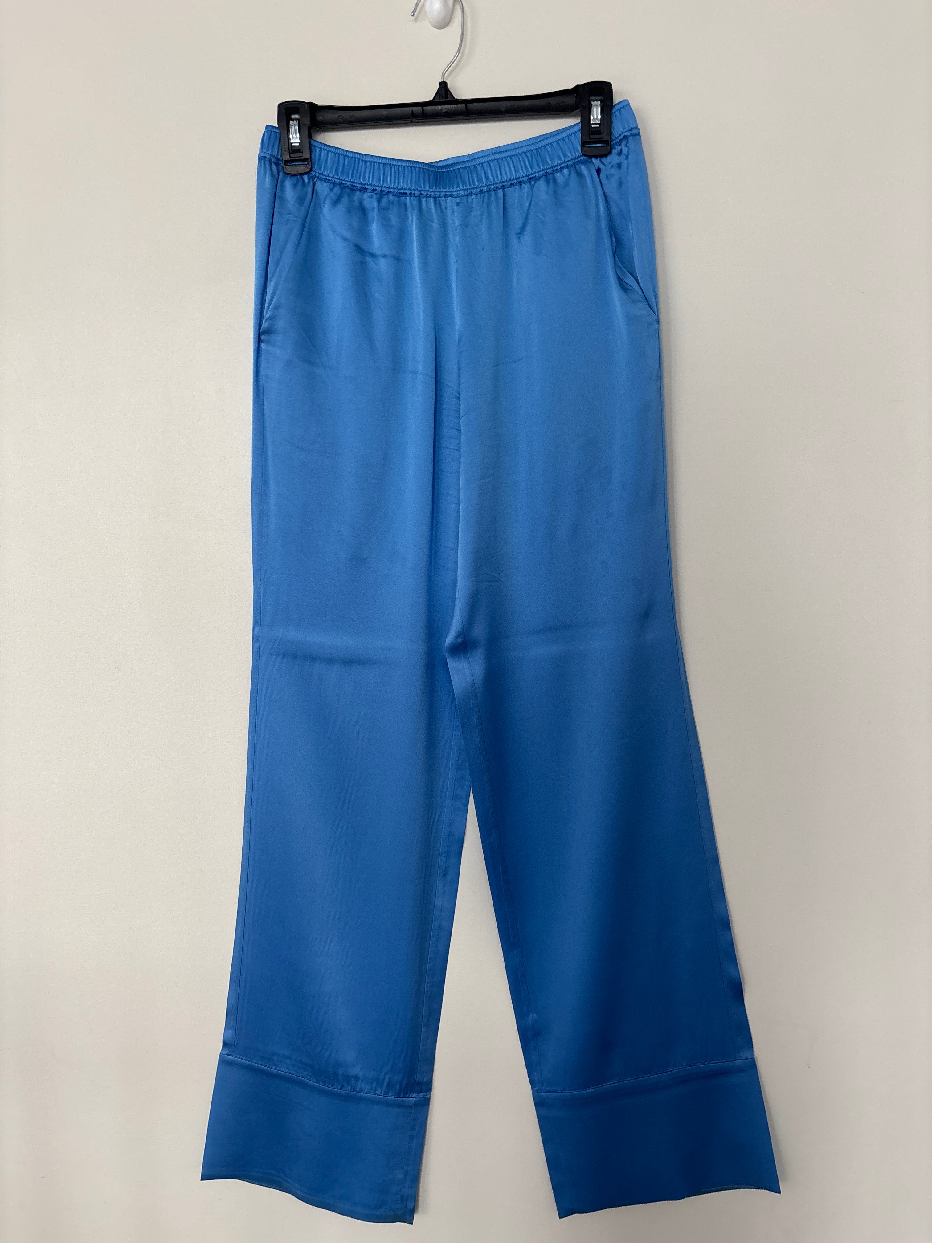 Blue Satin Top and Pants Set