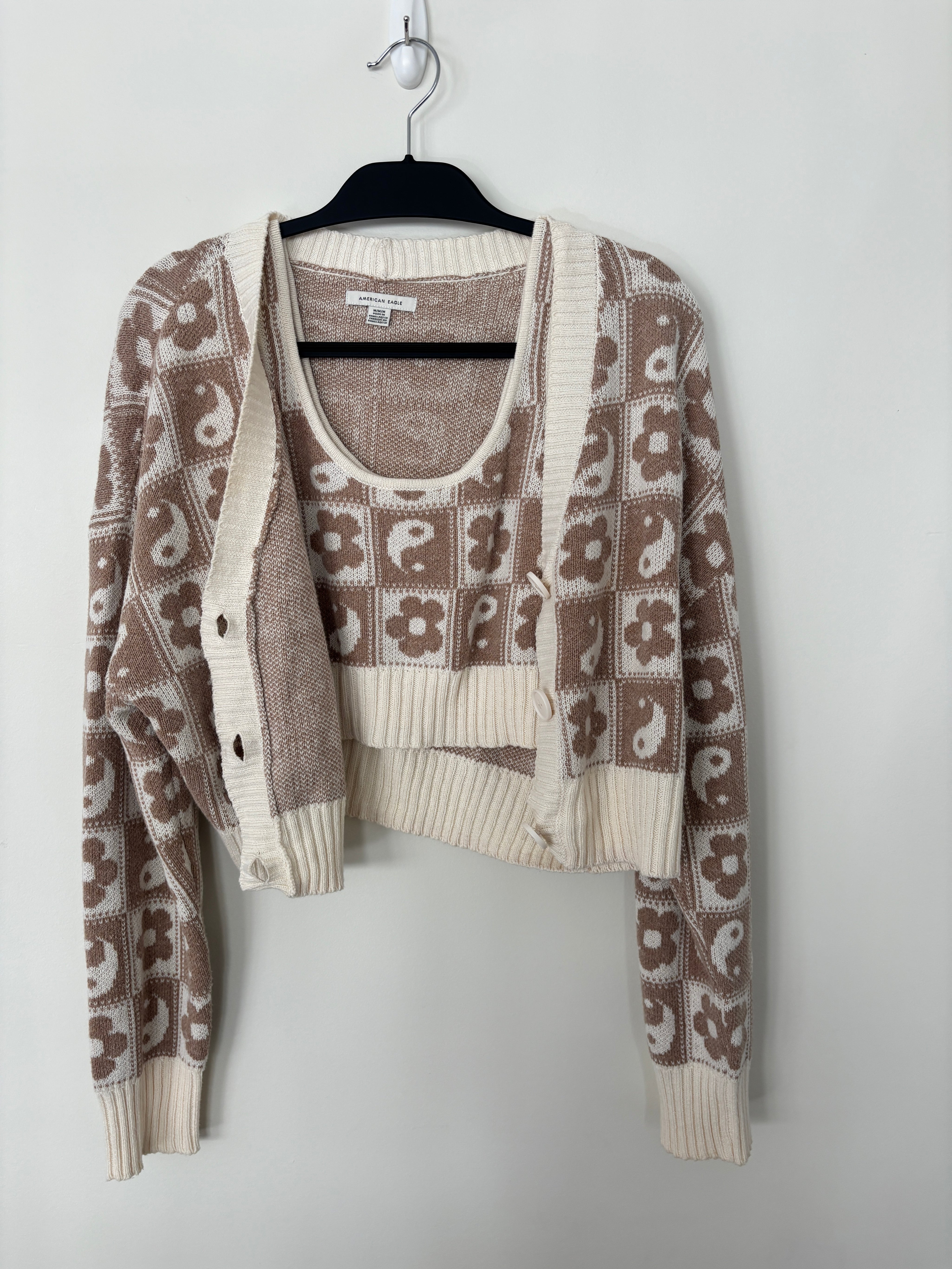 Cardigan and Cropped Tank Set