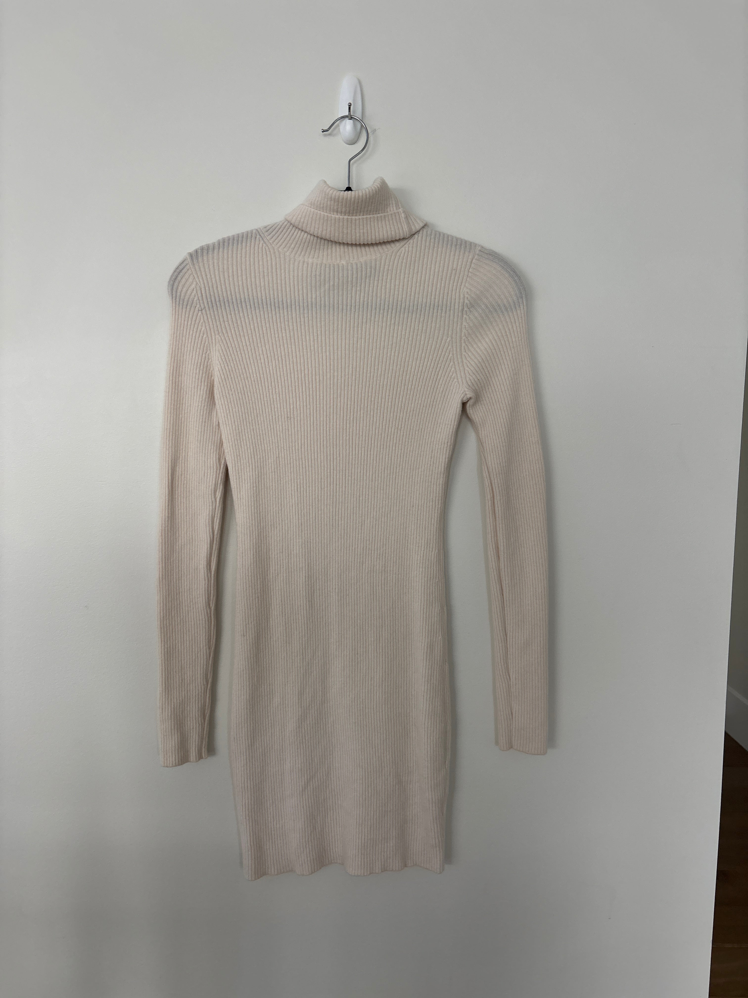 Beige Turtleneck Dress
