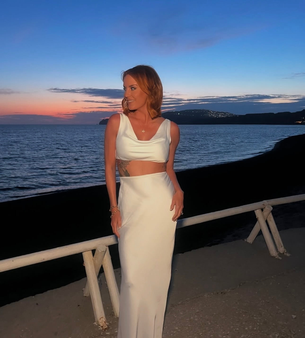 White Top and Skirt Set