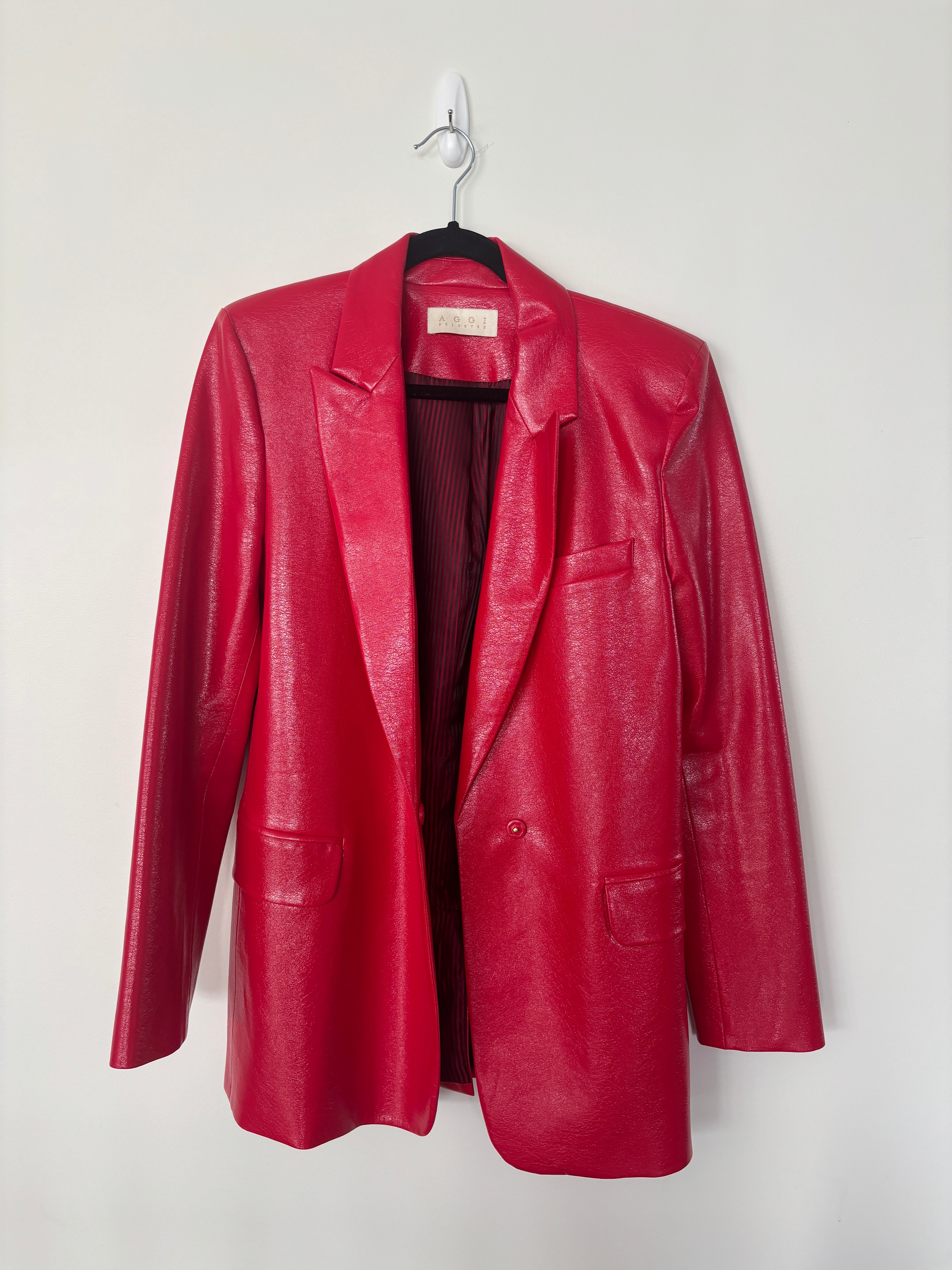 Red Faux Leather Jacket