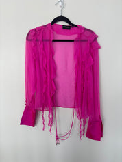 Sheer Magenta Top and Pants Set