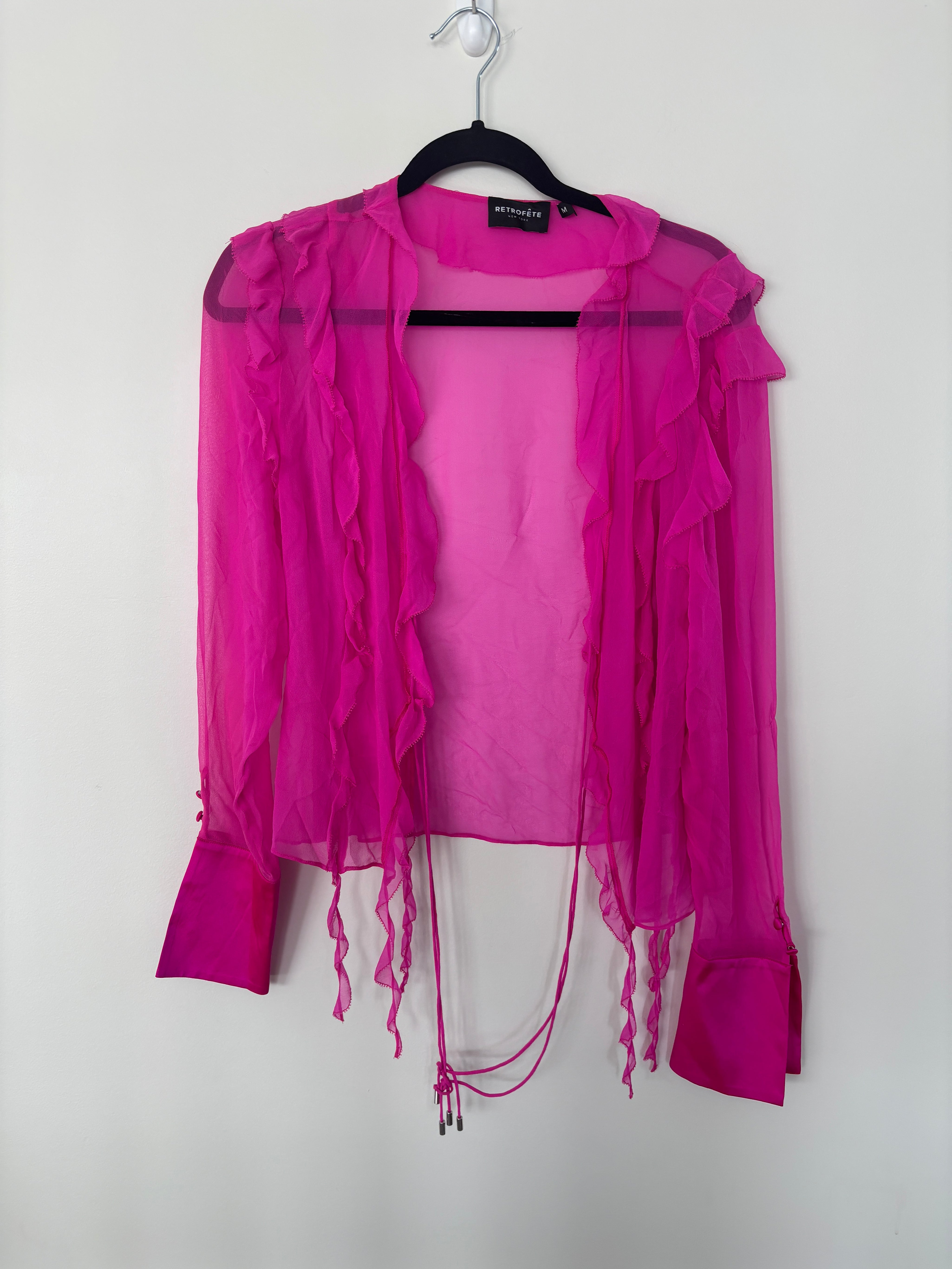 Sheer Magenta Top and Pants Set