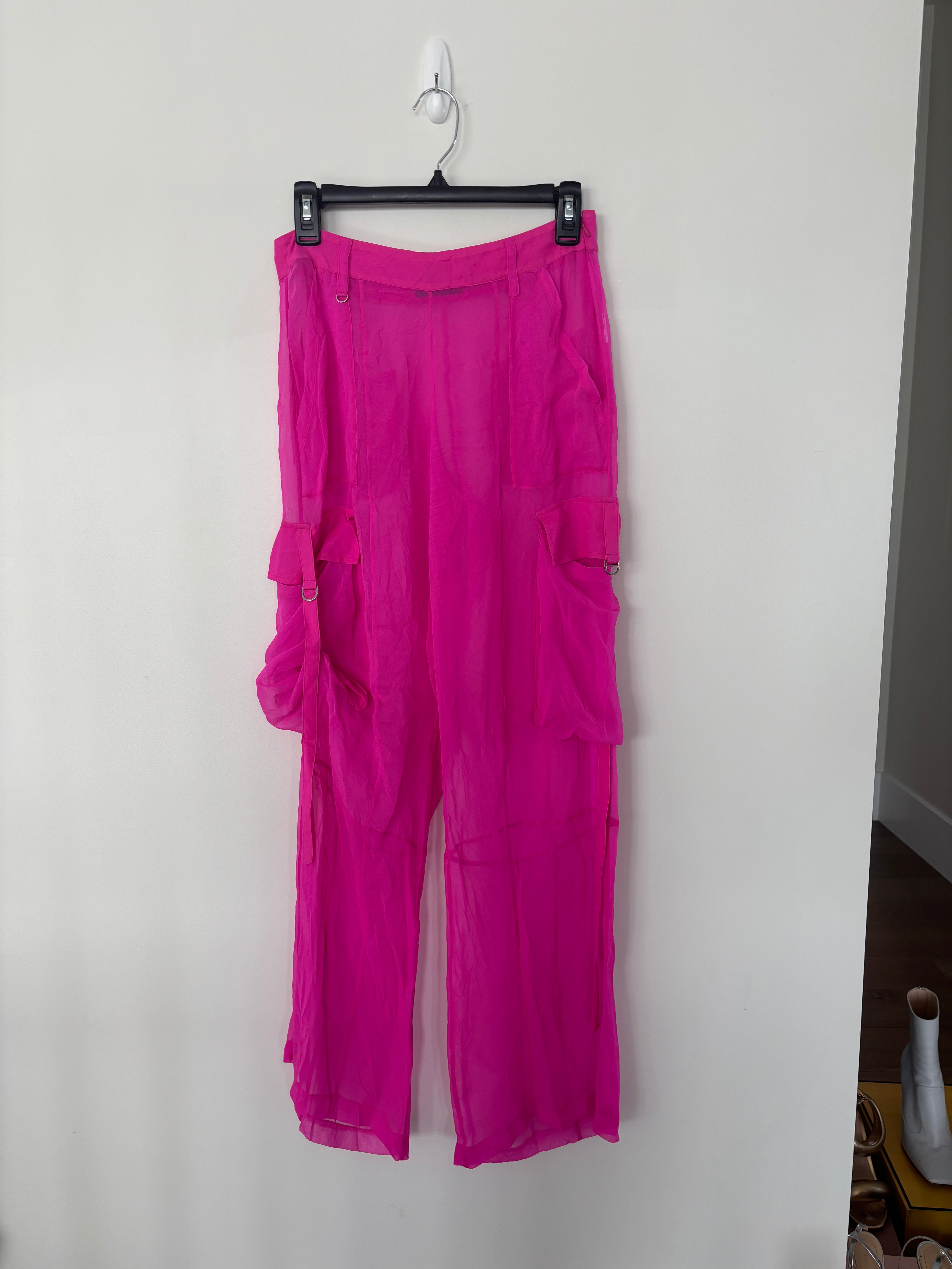 Sheer Magenta Top and Pants Set