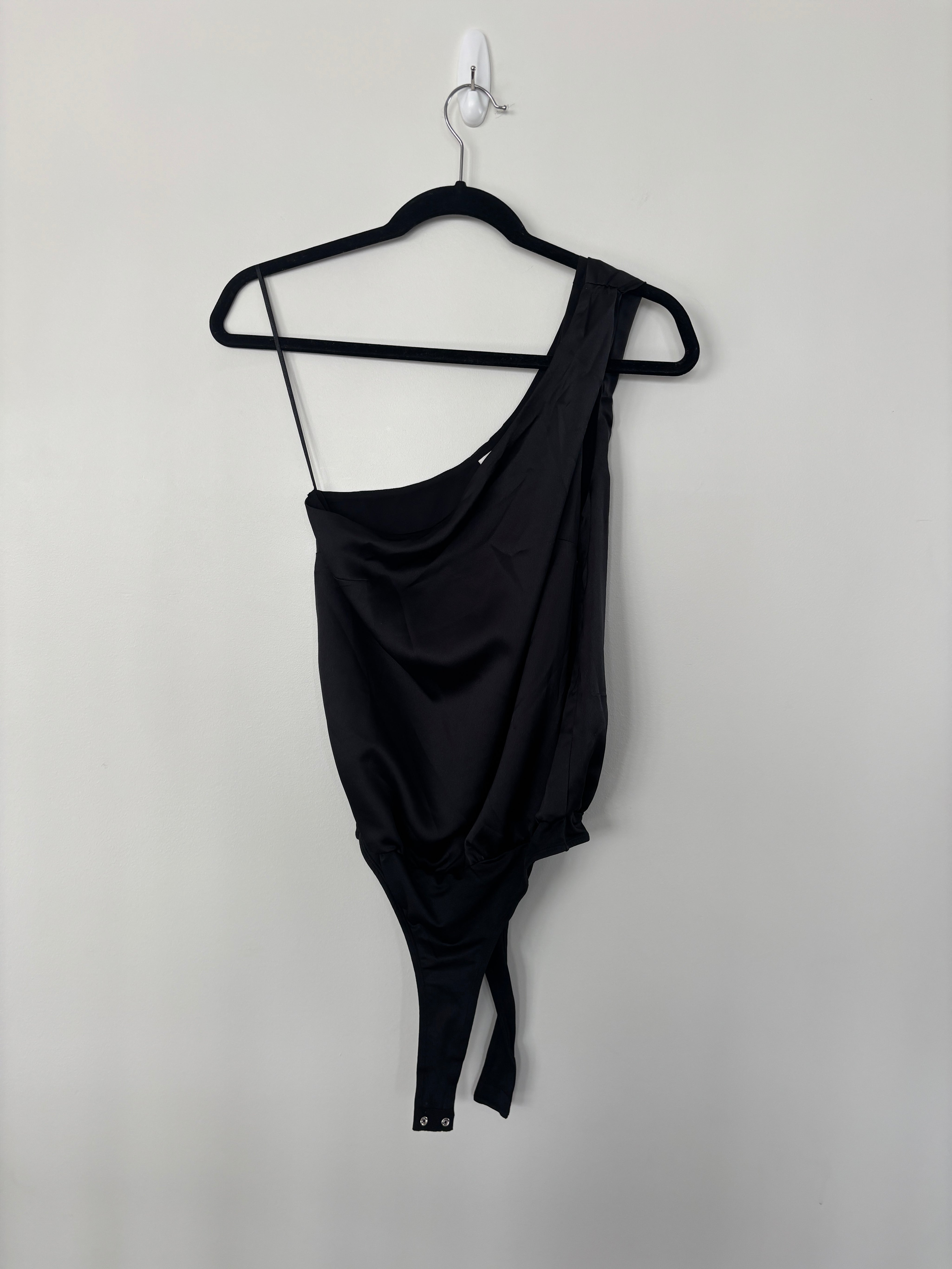Black One Shoulder Bodysuit