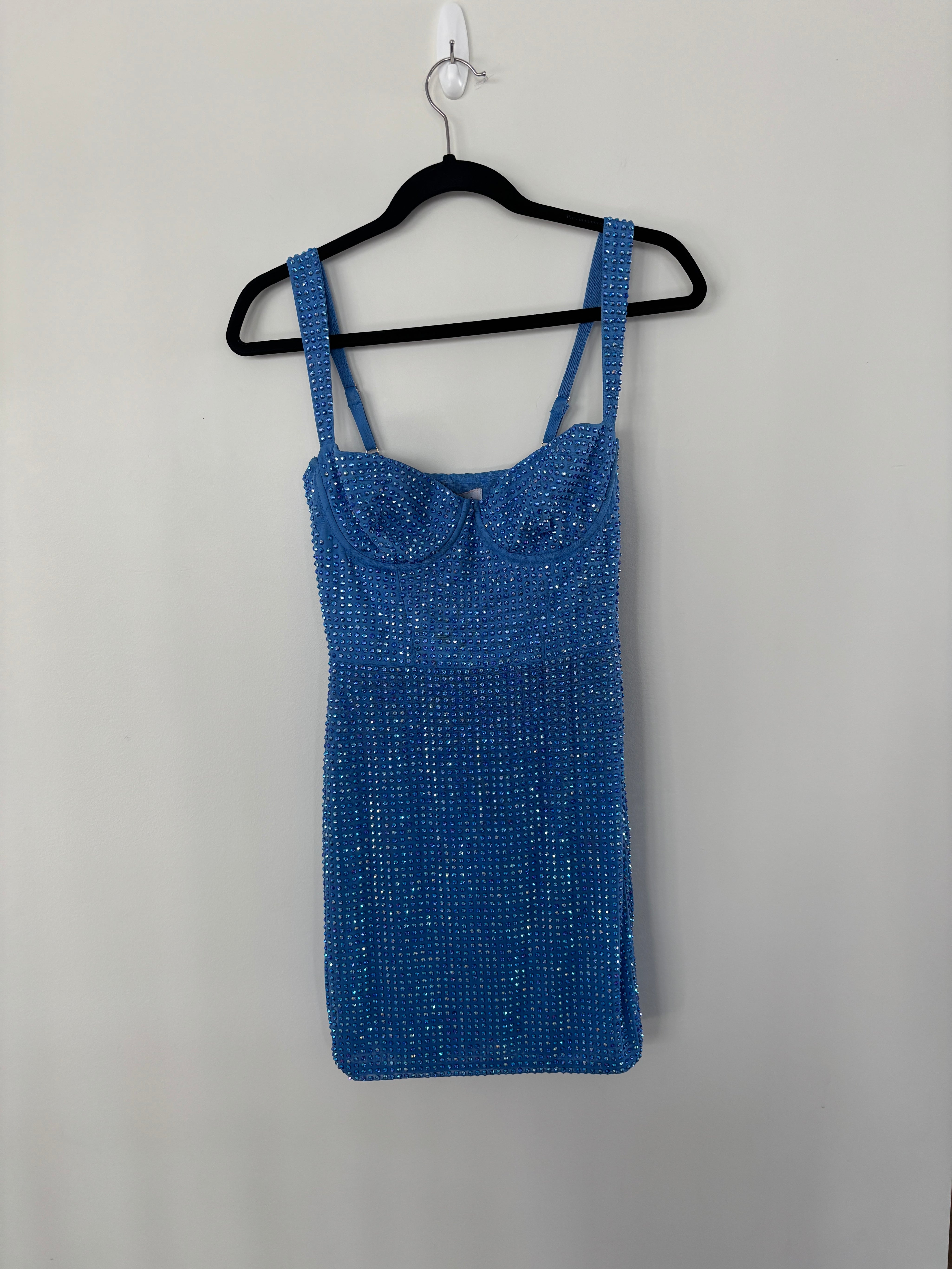 Blue Rhinestone Dress