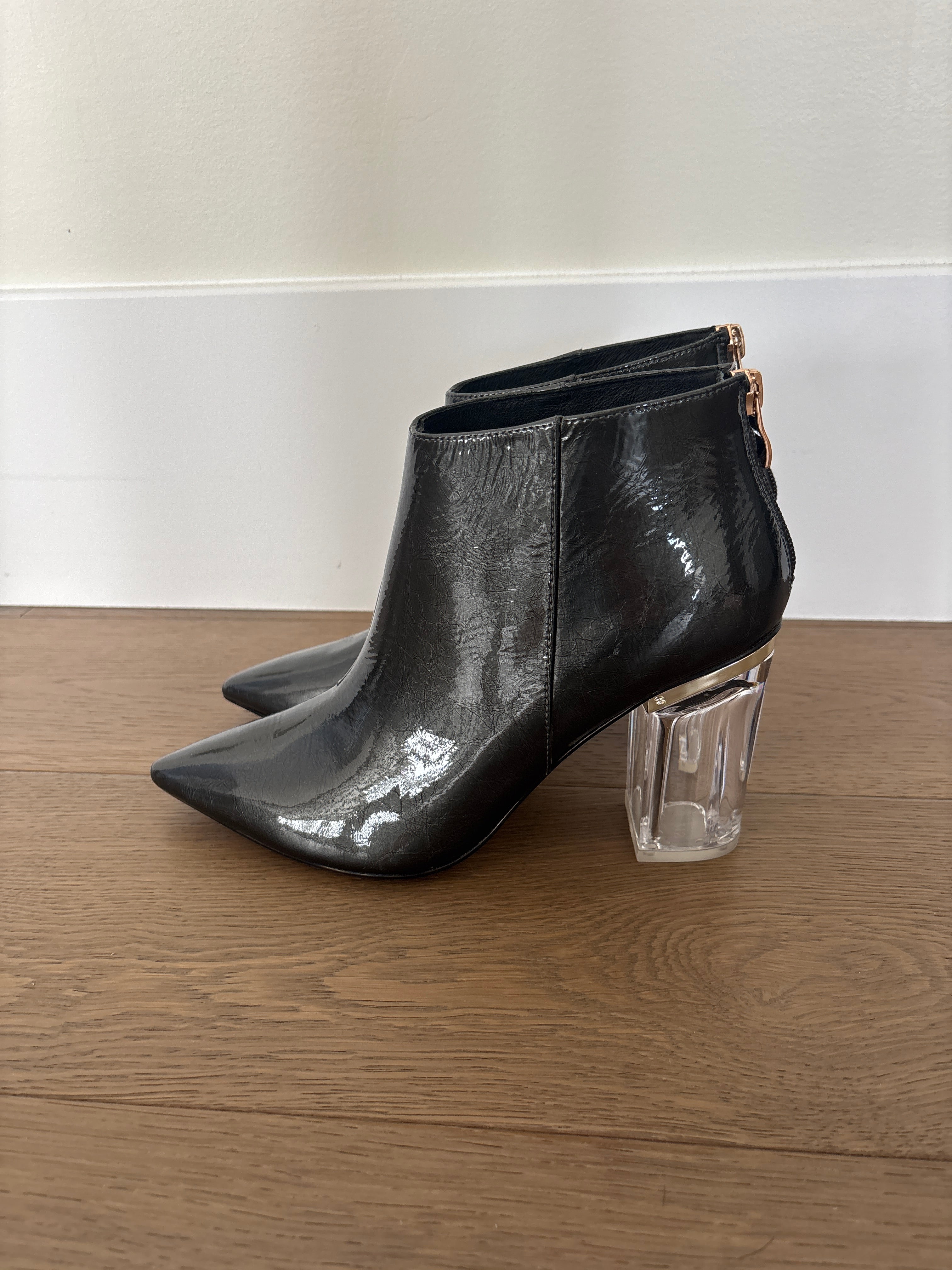 Black Boots with Transparent Heel
