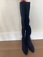 Black Suede Knee High Boots
