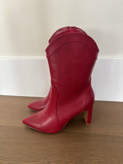 Red Snake Print Cowboy Boots