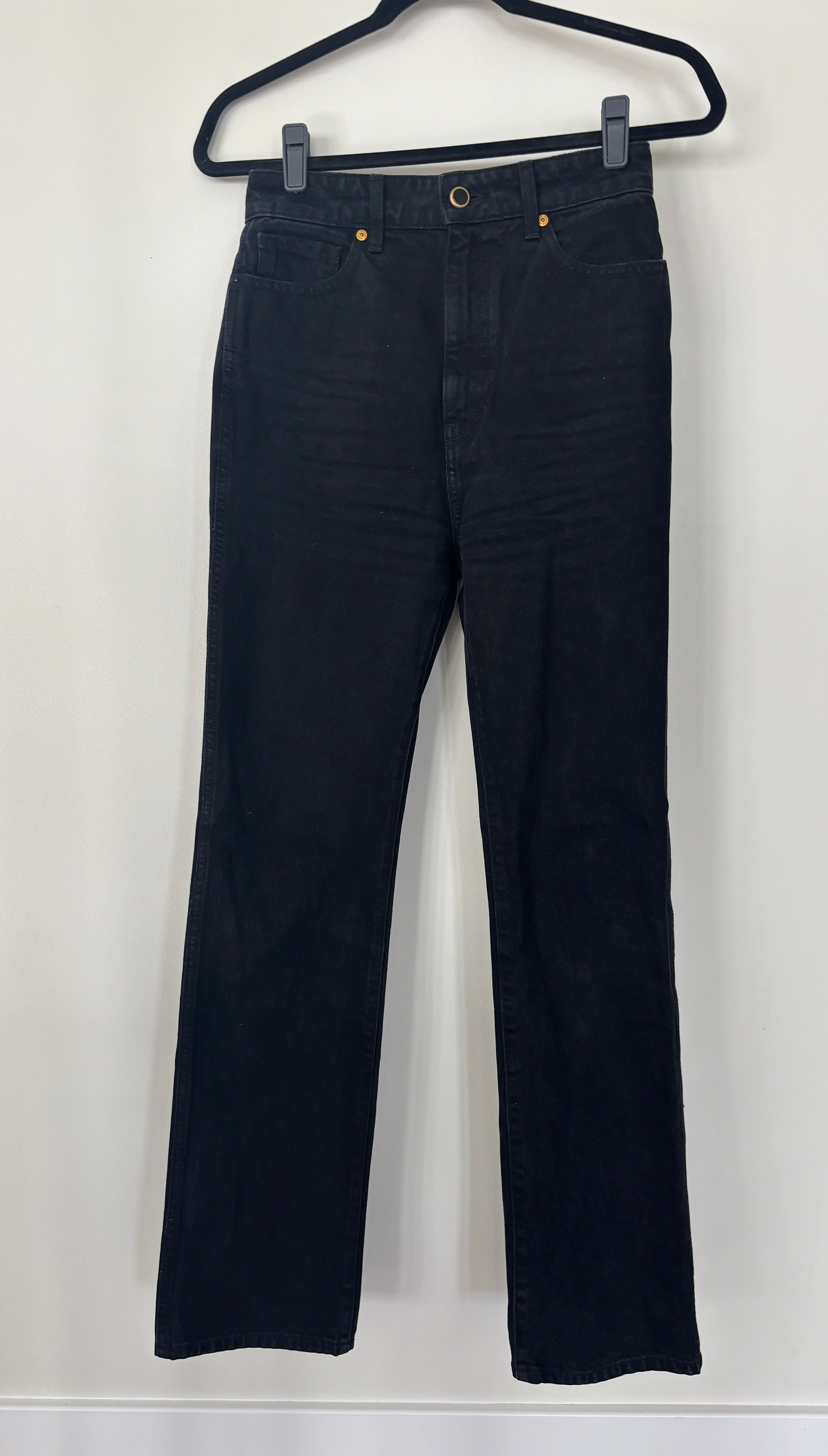 Black Khaite Danielle High Rise Straight Leg Jeans